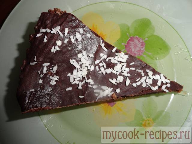 Chocolate brownie cake with mint syrup