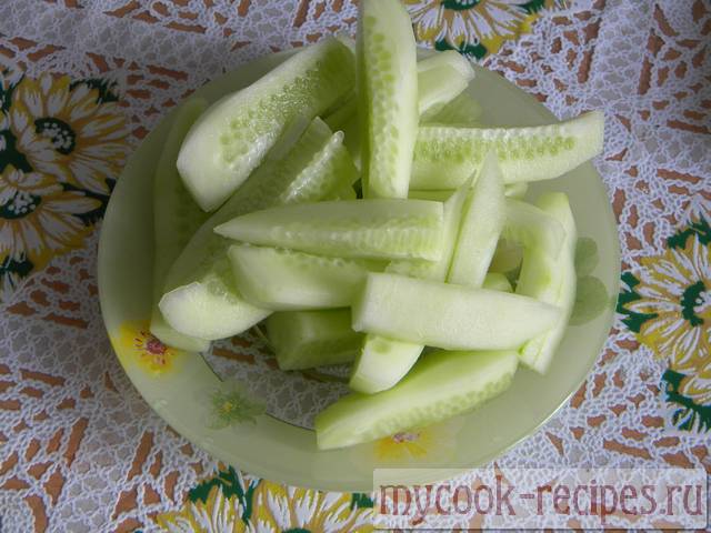 The cut cucumber The cut cucumber