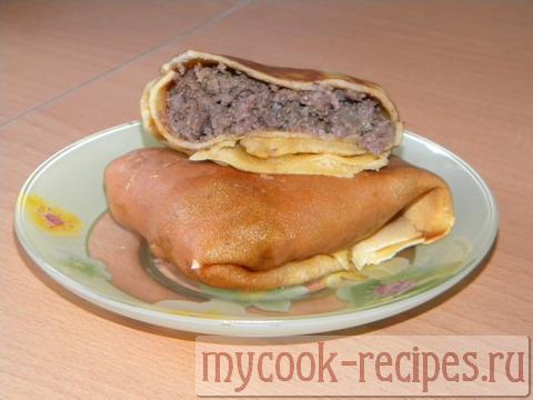 блины с мясом готовы
